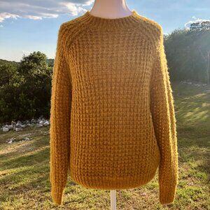 Mustard Yellow Chucky Knit Sweater Crewneck Forever 21 Womens Small Fall Casual